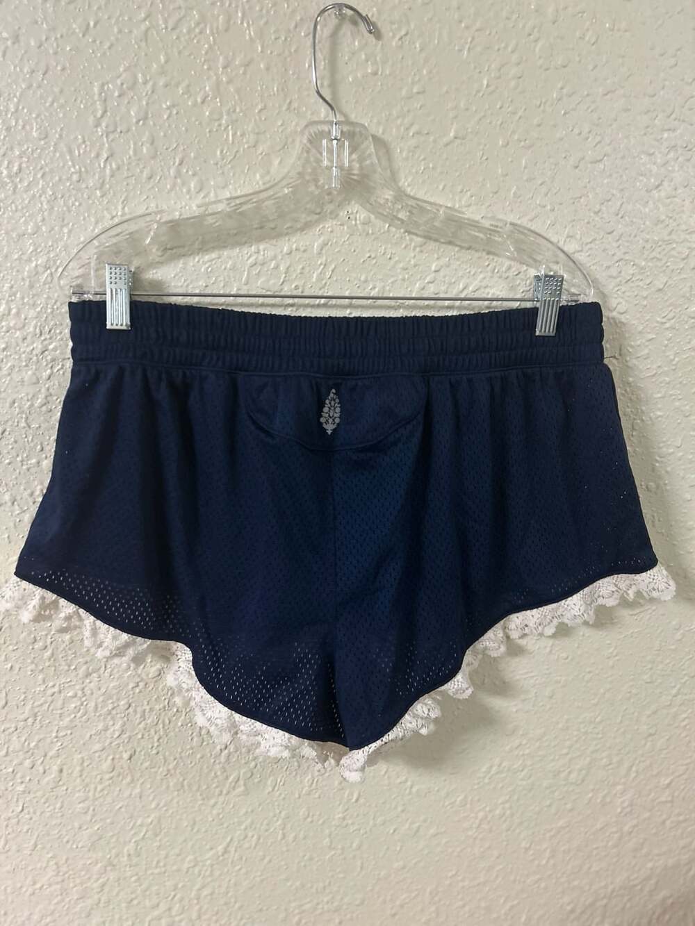 FP Movement Shorts Size XL/TG Navy Lace Trim Athletic
